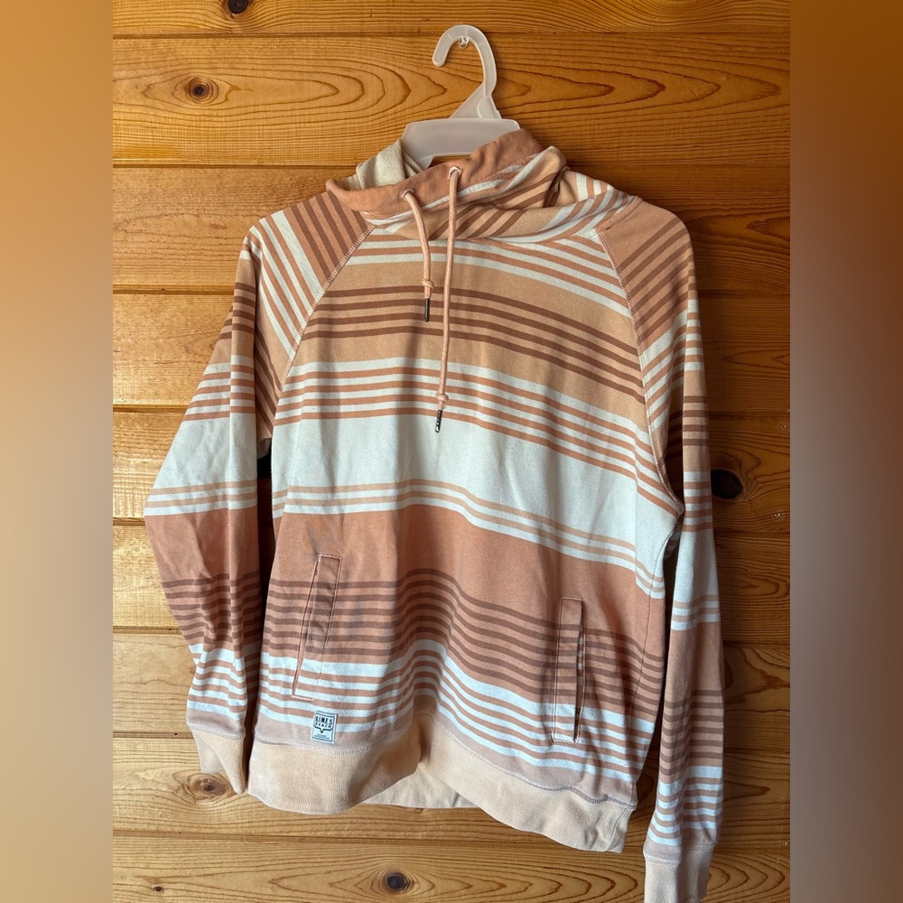 Striped Hoodie in Brown and Cream